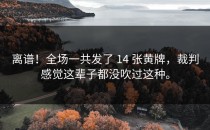 离谱！全场一共发了 14 张黄牌，裁判感觉这辈子都没吹过这种。