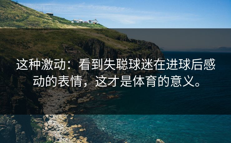 这种激动：看到失聪球迷在进球后感动的表情，这才是体育的意义。